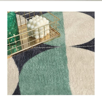 「Vintage Style」- Green Geometric Art Rug